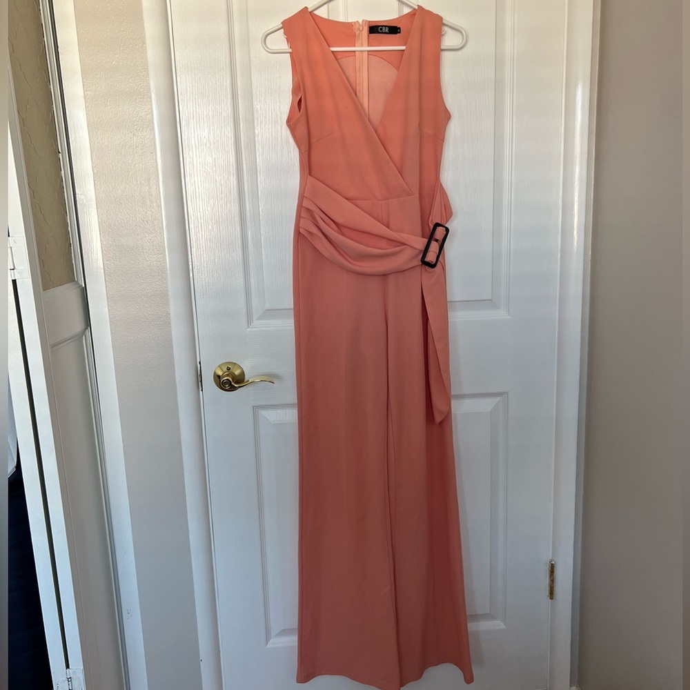 Pink Belted Jumpsuit